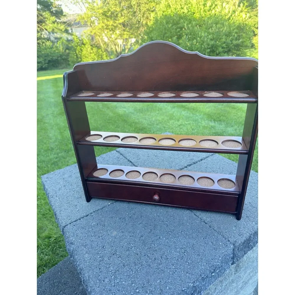 Lenox Spice Garden Wood Display Rack with Drawer W17xH16.75xD3.25”